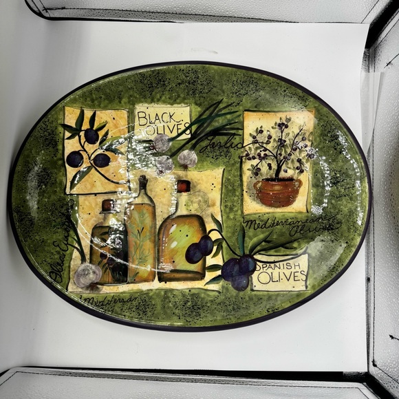 Garden of Olives by Certified International Decorative Serving Platter 18.5 in - Picture 1 of 7